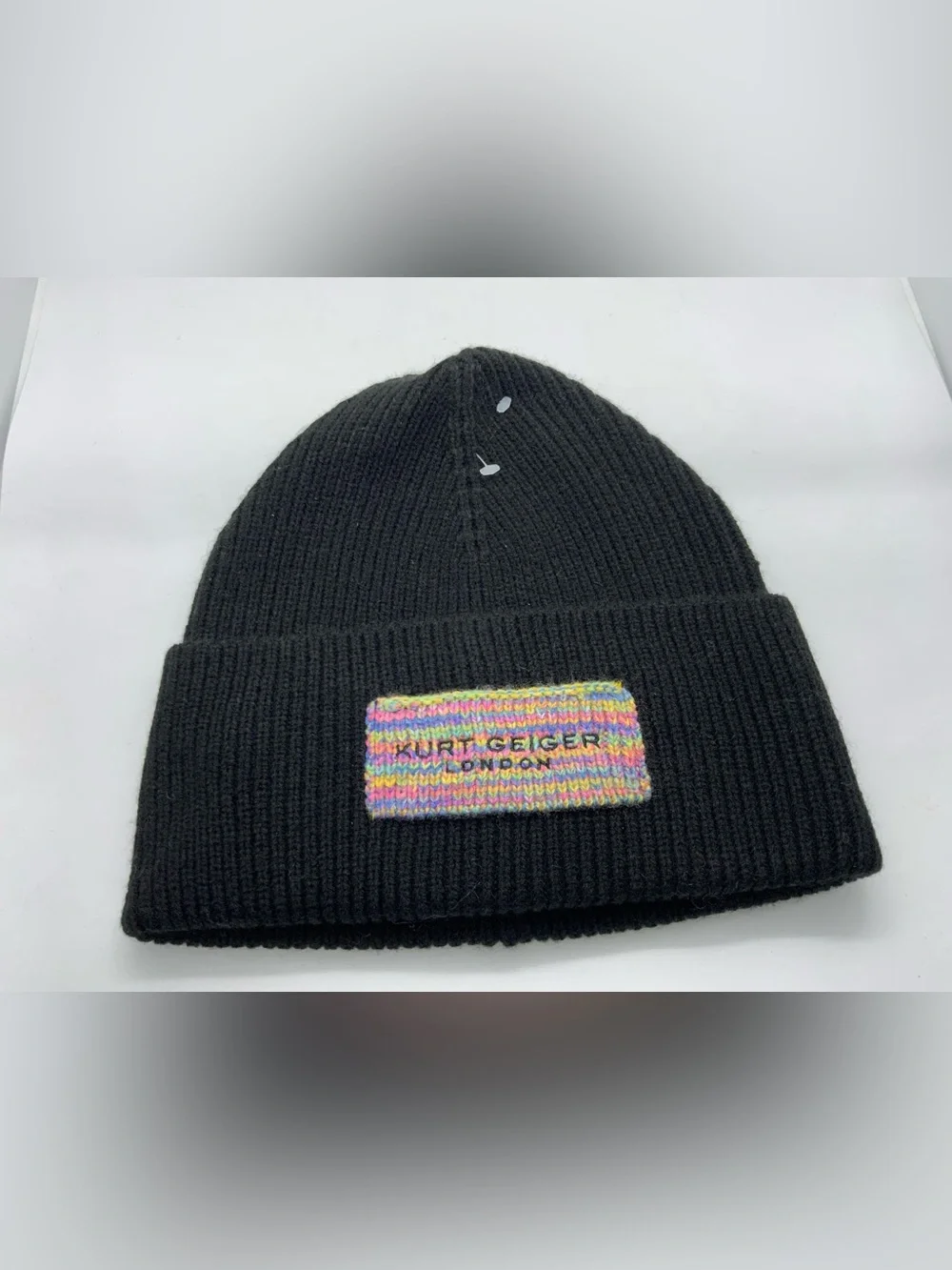 Kurt Geiger Knit Logo Beanie Hat - Rainbow Patch